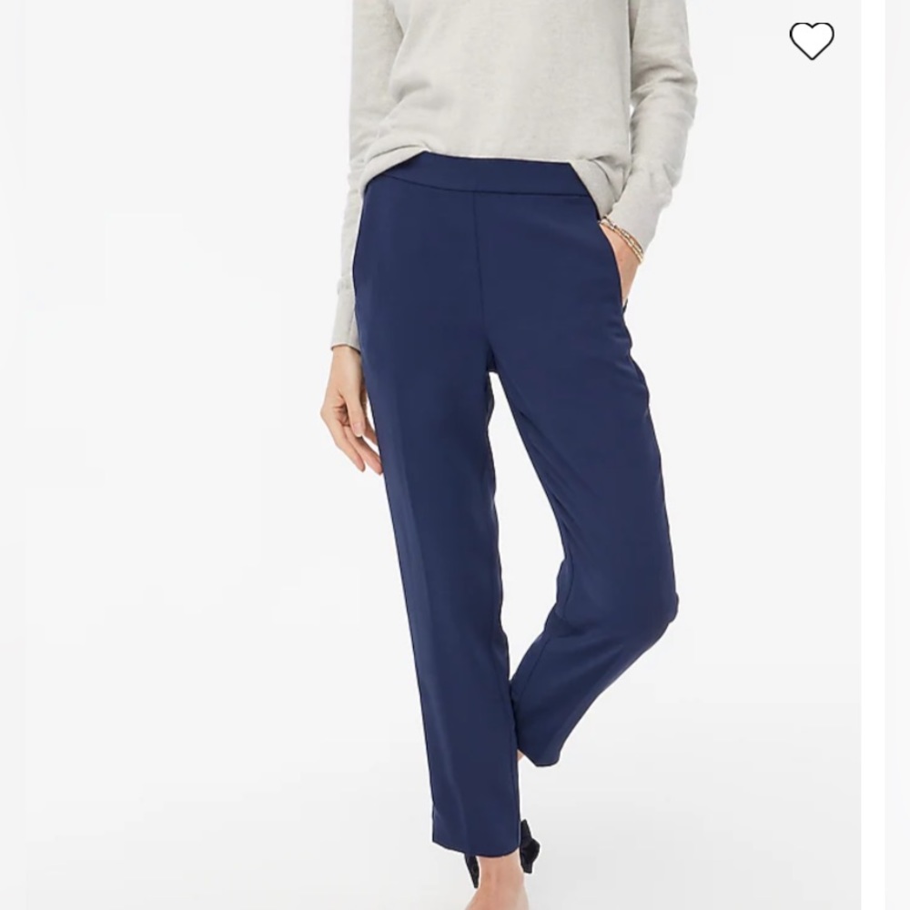 Navy Jcrew Jaime Ankle Pant With Elastic Waist - image 1